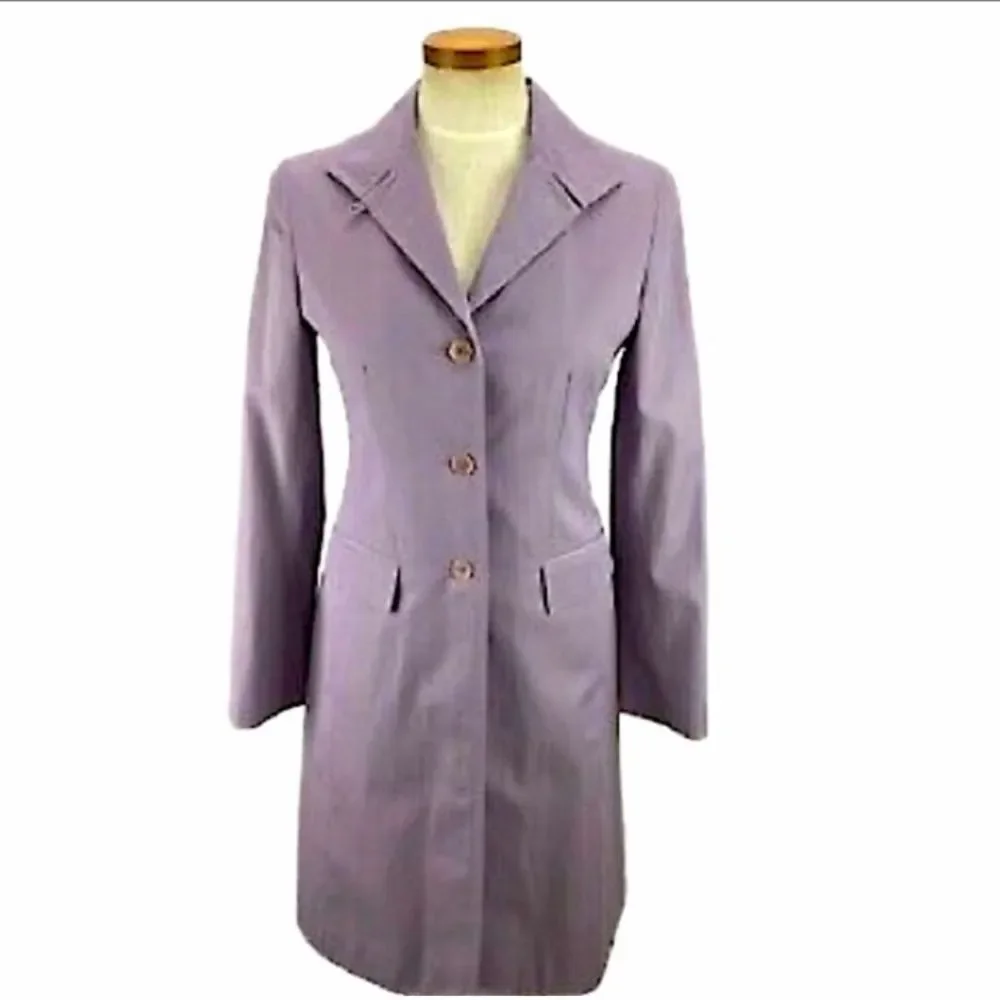 BCBGMAXAZRIA Lavender Button-Up Trench - Picture 3 of 3